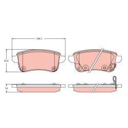 Plaquettes de frein TRW GDB2413 pour RENAULT CAPTUR, référence d'origine 440606659R