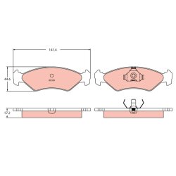 Jeu de plaquettes de frein TRW GDB2414 pour FORD COURIER, FIESTA, KA OE 1010502