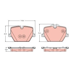 Brake Pad Set TRW GDB2419 OE Ref 34206888835