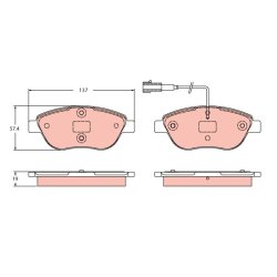 Brake Pad Set TRW GDB2421 OE Ref 71770116