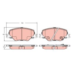 Brake Pad Set TRW GDB2424 OE Ref 1692638280