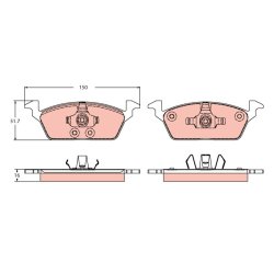Jeu de plaquettes de frein TRW GDB2426 pour FIAT LINEA OE 77366615