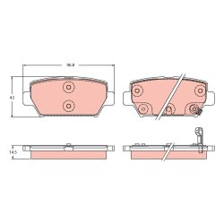 Brake Pad Set TRW GDB2435 OE Ref 4605B997