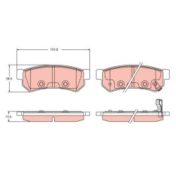 Jeu de plaquettes de frein TRW GDB2437 OE 95280739
