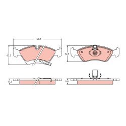 Jeu de plaquettes de frein TRW GDB2441 OE 93307673