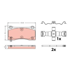 Jeu de plaquettes de frein TRW GDB2448 pour BMW Série 2, 3, 4, référence d'origine 2284990