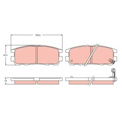 Jeu de plaquettes de frein TRW GDB2452 pour ISUZU OE 8970352660