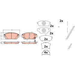 Jeu de plaquettes de frein TRW GDB2456 pour MAZDA 3 OE BCYB3328Z
