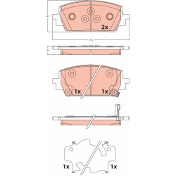 Brake Pad Set TRW GDB2463 OE Ref 58101P2A70