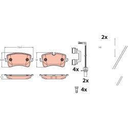 Jeu de plaquettes de frein TRW GDB2464 pour AUDI, PORSCHE A6, A7, MACAN