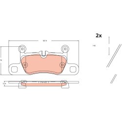 Brake Pad Set TRW GDB2465 OE Ref 7P0698451