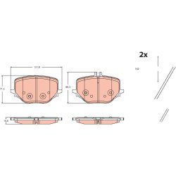 Jeu de plaquettes de frein TRW GDB2470 pour MERCEDES GLC, CLASSE S OE 0004209402