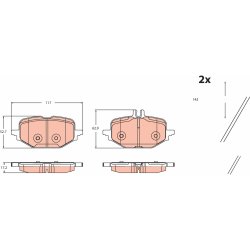 Brake Pad Set TRW GDB2471 OE Ref 0004201104
