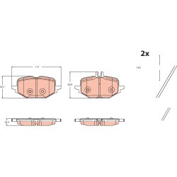 Jeu de plaquettes de frein TRW GDB2472 pour MERCEDES CLASSE C OE 0004201304
