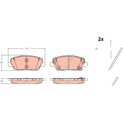 Jeu de plaquettes de frein TRW GDB2479 pour KIA PICANTO OE 58101-G6A00