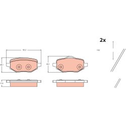 Jeu de plaquettes de frein TRW GDB2480 pour CITROËN, DS, JEEP, VAUXHALL, PEUGEOT