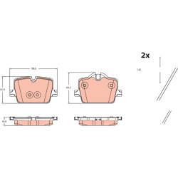 Brake Pad Set TRW GDB2487 OE Ref 34206888831