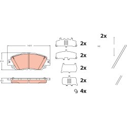 Brake Pad Set TRW GDB2488 OE Ref 0446533480
