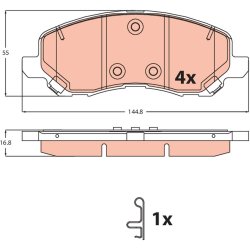 Jeu de plaquettes de frein TRW GDB2501 OE 5191229AA