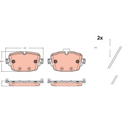 Brake Pad Set TRW GDB2506 OE Ref 4M0698451AA