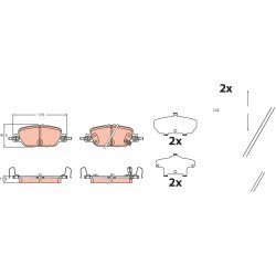 Jeu de plaquettes de frein TRW GDB2513 pour HONDA CR-V OE 43022-THA-H00