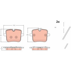 Jeu de plaquettes de frein TRW GDB2519 pour ALPINA, BMW, ROLLS-ROYCE OE 34207884379