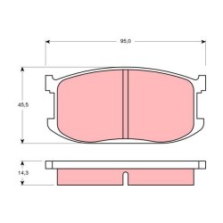Jeu de plaquettes de frein TRW GDB252 pour FORD, MAZDA LASER, METEOR, 323