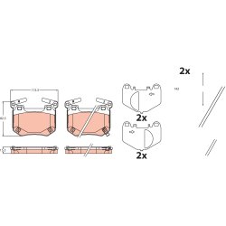 Jeu de plaquettes de frein TRW GDB2520 pour GENESIS, KIA G70, STINGER OE 58302-J5A50