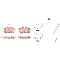 Jeu de plaquettes de frein TRW GDB2524 OE 85143237