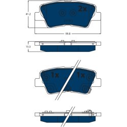 Jeu de plaquettes de frein TRW GDB2531BTE pour HYUNDAI, KIA OE 58302-A6A30