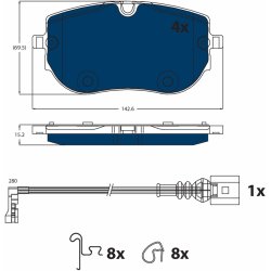 Jeu de plaquettes de frein TRW GDB2548BTE pour AUDI, SKODA, VW OE 1EA698151A