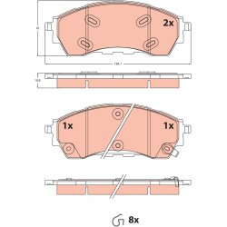 Jeu de plaquettes de frein TRW GDB2550 pour FORD RANGER OE 2229885
