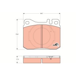 Brake Pad Set TRW GDB264 OE Ref A 002 586 45 42