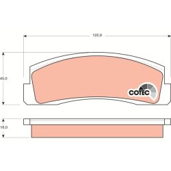 Jeu de plaquettes de frein TRW GDB265 pour CHEVROLET, LADA NIVA, NADESCHDA