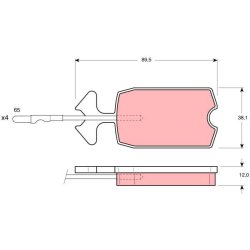 Brake Pad Set TRW GDB277 OE Ref 95 542 661