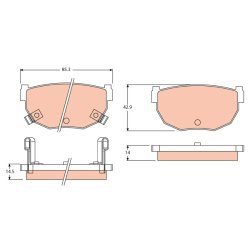 Plaquettes de frein TRW GDB3052 pour NISSAN 300ZX, FAIRLADY, SILVIA TRW