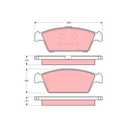 Jeu de plaquettes de frein TRW GDB3108 pour DAEWOO, SUZUKI TICO, CAPPUCCINO