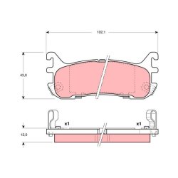 Brake Pad Set TRW GDB3129 OE Ref NCY12643Z