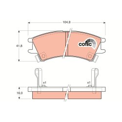 Brake Pad Set TRW GDB3165 OE Ref 58101-02A00