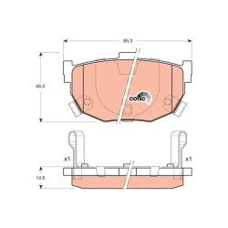 Brake Pad Set TRW GDB3170 OE Ref 58302-2DA10