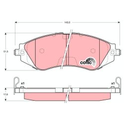 Brake Pad Set TRW GDB3171 OE Ref 96253383