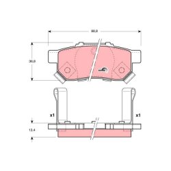 Brake Pad Set TRW GDB3174 OE Ref 43022-TF0-G00