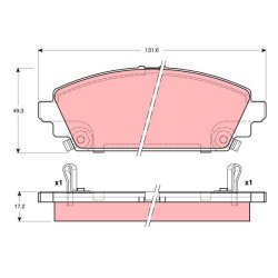 Brake Pad Set TRW GDB3189 OE Ref 45022-S6F-E50