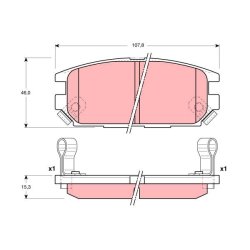 Brake Pad Set TRW GDB3199 OE Ref MB928067