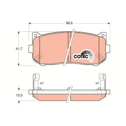 Brake Pad Set TRW GDB3203 OE Ref 0K2FC2628Z
