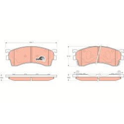 Brake Pad Set TRW GDB3209 OE Ref GAYR3328Z