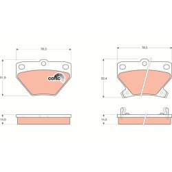Brake Pad Set TRW GDB3243 OE Ref 446652010