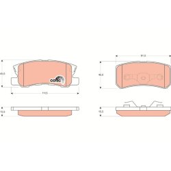 Brake Pad Set TRW GDB3247 OE Ref 4253 91