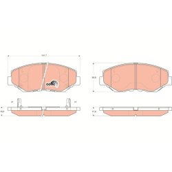 Brake Pad Set TRW GDB3325 OE Ref 45022-SDC-A00