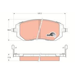 Brake Pad Set TRW GDB3328 OE Ref 26296SA000